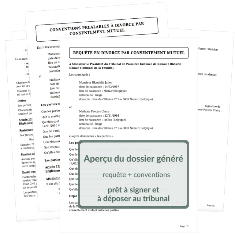 Aperçu du pdf généré sur base des réponses au formulaire dcm1