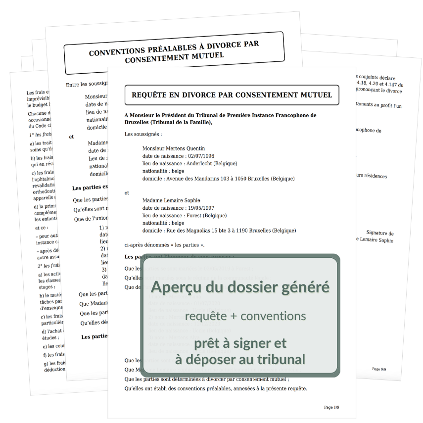 Aperçu du pdf généré sur base des réponses au formulaire dcm2